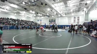 190 lbs Champ. Round 1 - Clarissa Contreras, Eleanor Roosevelt vs Alexis Llamas, Elsinore