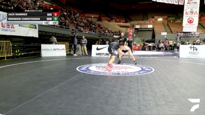 Junior Boys - 120 lbs Cons. Round 1 - Brenden Christensen, Benicia High School Wrestling vs Jace Ramirez, Sutter Union High School Wrestling