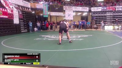 215 lbs Champ. Round 1 - Barrett Lietz, Rossville vs Brandon Volz, Erie