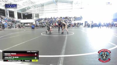 73 lbs Cons. Round 2 - Vincent Elrod, Olathe Raptor vs Nixon Minks, Open Mats