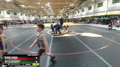 65 lbs Cons. Round 4 - Ryker Weber, Southwest Academy vs Royce Bachman, Belle Fourche Broncs