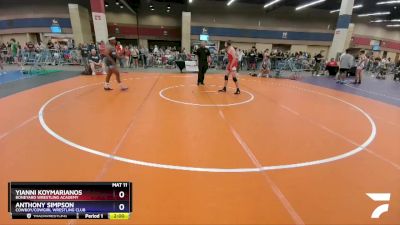 145 lbs Quarterfinal - Yianni Koymarianos, Boneyard Wrestling Academy vs Anthony Simpson, Cowboy/Cowgirl Wrestling Club