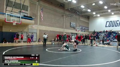 157 lbs Champ. Round 2 - Seth Dawkins, Evergreen State College vs Magnus McCrackin, Simon Fraser (B.C.)