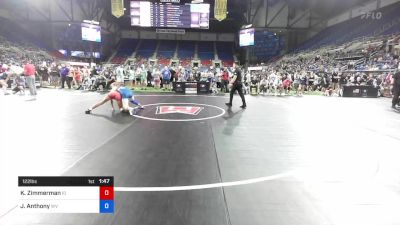 122 lbs Rnd Of 64 - Keira Zimmerman, Idaho vs Justice Anthony, West Virginia