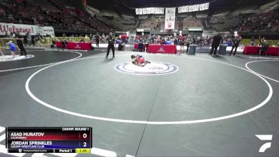 71 lbs Champ. Round 1 - Asad Muratov, California vs Jordan Sprinkles, Legion Wrestling Club