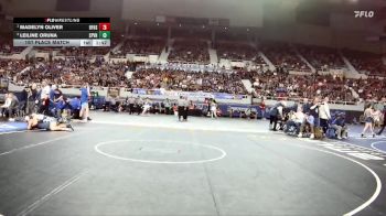 165-D2 1st Place Match - MADELYN OLIVER, Benjamin Franklin High School vs Leiline Oruna, San Pasqual Valley High School (Winterhaven CA)