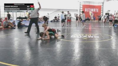 90 lbs Rr Rnd 5 - Logan Vallalla, Mat Warriors White - BHSE vs Zack Bednarczyk, VA Team Predator - BHSE