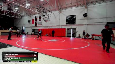 141 lbs Cons. Round 3 - Kenneth Schulz, West Hills vs Cincere Perry, Cerritos College