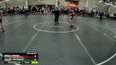 60 lbs Cons. Round 3 - Kinsley Kirwan, Kent County Junior Wrestling vs Michael Willingham, Warriors