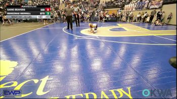 43 lbs Rr Rnd 1 - Sadie Beavers, Harrah Little League Wrestling vs Renezmae Merrell, Mannford Pirate Youth Wrestling