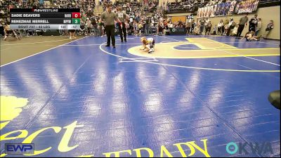 43 lbs Rr Rnd 1 - Sadie Beavers, Harrah Little League Wrestling vs Renezmae Merrell, Mannford Pirate Youth Wrestling