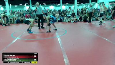 105 lbs Round 4 (6 Team) - Alex Marchetti, U2 Upstate Uprising 2.0 vs Ryan Halal, Mat Warriors Blue