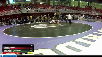 132 lbs Round 2 (6 Team) - Ryder Higdon, Gretna East vs Brecken Crist-Funk, Manhattan HS