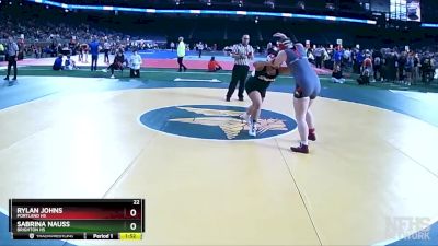 Girls-190 lbs Quarterfinal - Sabrina Nauss, Brighton HS vs Rylan Johns, Portland HS