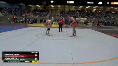 160 lbs Cons. Round 3 - Nyxon Hopping, Molalla JuJu Warrior Mat Club vs Devin Martin, Harrisburg High School Wrestli
