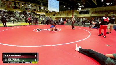 98 lbs Cons. Semi - Jalissa Ortega, TUF California Wrestling Acade vs Atalie Zambrano, Imperial Valley Panthers Wrest