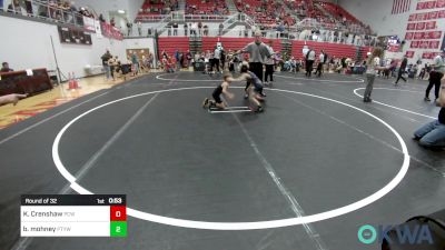 46 lbs Round Of 32 - Kail Crenshaw, Ponca City Wildcat Wrestling vs Brixion Mohney, Perkins