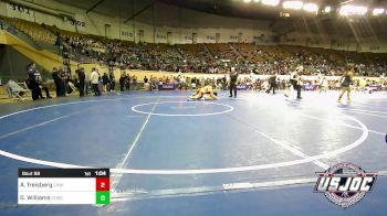 155 lbs Quarterfinal - Austin Freisberg, Caney Valley Wrestling vs Garrett Williams, Choctaw Ironman Youth Wrestling