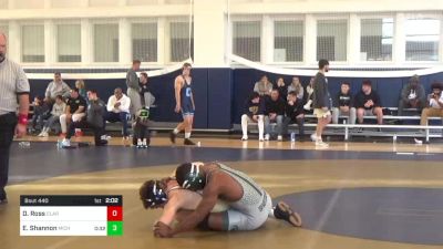 174 lbs Consi Of 16 #2 - Deegan Ross, Clarion vs Emille `DJ` Shannon, Michigan State