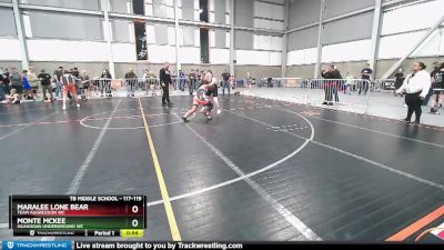 117-119 lbs Round 2 - Maralee Lone Bear, Team Aggression WC vs Monte Mckee, Okanogan Underground WC