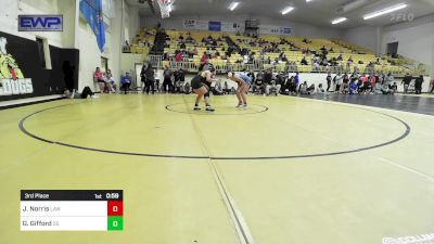 140 lbs 3rd Place - Jenavece Norris, Little Axe Womens Wrestling vs Gracie Gifford, Sand Springs HS