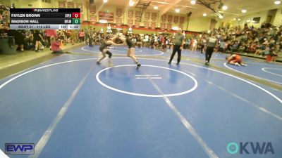 110 lbs Quarterfinal - Faylen Brown, Sperry Wrestling Club vs Madison Hall, Roland Youth League Wrestling