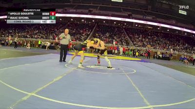 D3-132 lbs Cons. Round 3 - Isaac Gitchel, Howard City Tri County vs Apollo Goulette, Ogemaw Heights