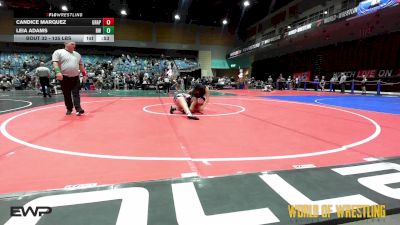 135 lbs Consi Of 16 #2 - Candice Marquez, Grappling Arts Of Stockton vs Leia Adams, Red Wave Wrestling