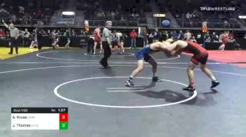 148 lbs Quarterfinal - Adam Kruse, Nebraska Wrestling Academy vs Johnny Cash Thomas, Kansas Training Center