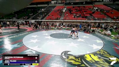 145 lbs Quarterfinal - Jackson Peterman, Oregon vs Jose Polino, Arizona