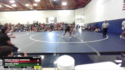 285 lbs Quarterfinal - Michael Rhea, Menlo College vs Emilio Franco Sandoval, San Francisco State