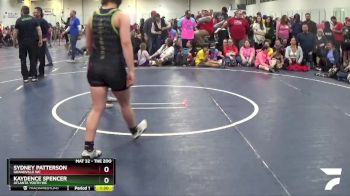 155 lbs Cons. Round 2 - Kaydence Spencer, Atlanta Youth WC vs Sydney Patterson, Grandville WC