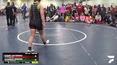 155 lbs Cons. Round 2 - Kaydence Spencer, Atlanta Youth WC vs Sydney Patterson, Grandville WC