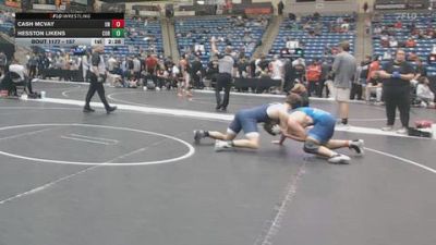 157 lbs Champ. Round 2 - Hesston Likens, Corban University vs Cash McVay, Unattached