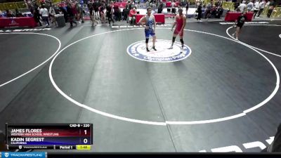 220 lbs Quarterfinal - James Flores, Western High School Wrestling vs Kadin Segrest, California