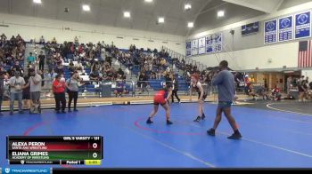 131 lbs Quarterfinal - Alexa Peron, Santa Ana Wrestling vs Eliana Grimes, Academy Of Wrestling