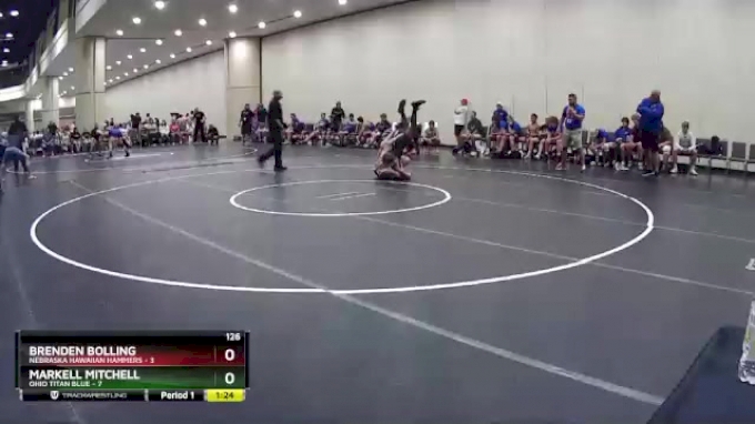 126 lbs Champ Round 1 (16 Team) - Markell Mitchell, Ohio Titan Blue vs ...