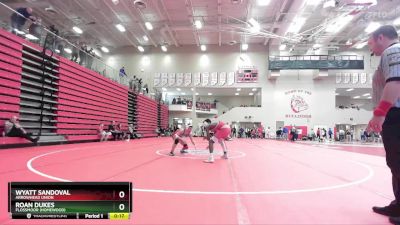 132 lbs Cons. Round 1 - Roan Dukes, Flossmoor (Homewood) vs Wyatt Sandoval, Arrowhead Union