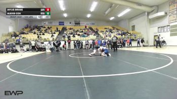 125 lbs Consi Of 4 - Jaylie Brose, Sapulpa HS Girls vs Alexis Cox, Pryor HS Girls