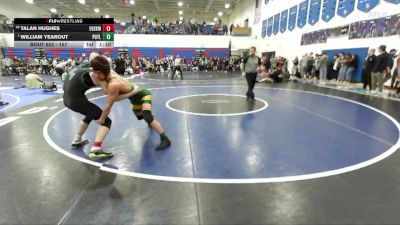 157 lbs 5th Place Match - Talan Hughes, East Valley (Spokane) vs William Yearout, Potlatch