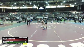 107 lbs Cons. Round 3 - Tyler Rodriguez, Wasatch vs Maisey Blaser, Wasatch