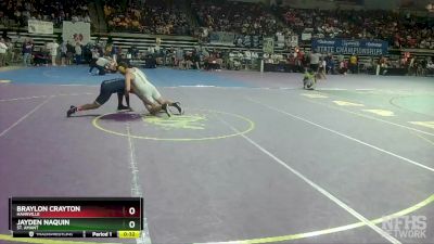 D 1 195 lbs Cons. Round 2 - Jayden Naquin, St. Amant vs Braylon Crayton, Hahnville