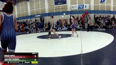 90 lbs Round 1 (4 Team) - Miles Mays, Brownsburg Wrestling Club vs Denver Marion, Perry Meridian Wrestling Club