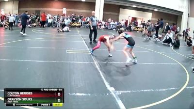 55 lbs Cons. Round 2 - Colton Heriges, Contenders vs Grayson Sours, Irish Pride