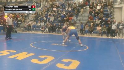 160 lbs 3rd Place - Cooper Dietz, West Mifflin Area vs Cristian Lowther, Ringgold