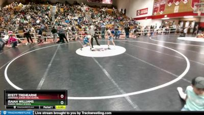 84 lbs Semifinal - Ryett Trehearne, Shoshoni Junior High School vs Isaiah Williams, Dubois Middle School