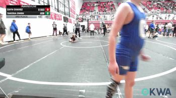 70 lbs 3rd Place - Zayn Chavez, Del City Little League Wrestling vs Takoda Owen, ARDMORE TAKEDOWN CLUB