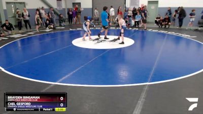 77 lbs Round 4 - Brayden Bingaman, North Pole Wrestling Club vs Cael Gesford, Chugach Eagles Wrestling Club