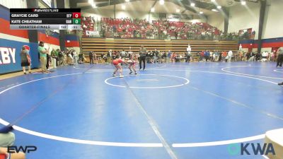 67 lbs Quarterfinal - Graycie Card, Tulsa Blue T Panthers vs Kate Cheatham, Raw Wrestling Club