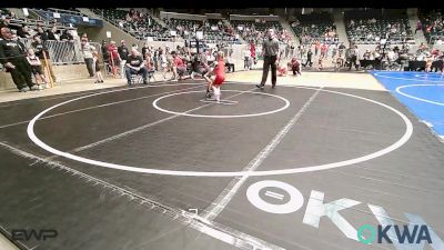 49 lbs Round Of 16 - Kynadee Philpott, Fort Gibson Youth Wrestling vs Danger Shimonek, Pawhuska Elks Takedown